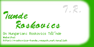 tunde roskovics business card